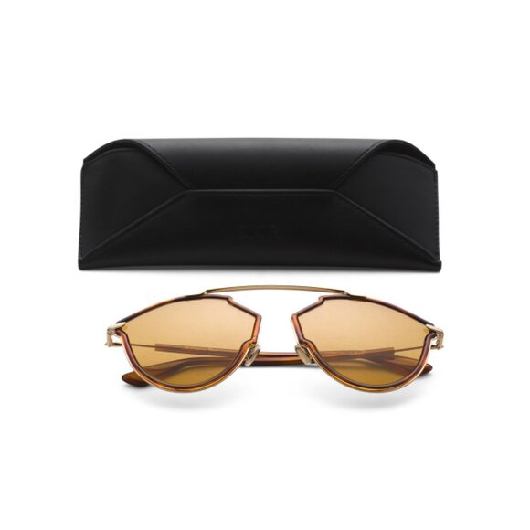 DIOR Gold Havana Brown 58mm Sunglasses - Picture 1 of 2